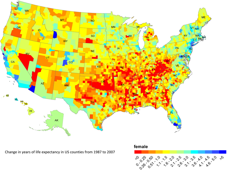 US Life Expectancy All Over the Map Health Policy Blog