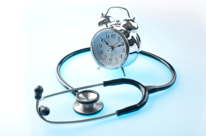 Stethoscope and clock